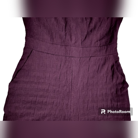 New Anthropologie Jumpsuit Eva Franco textured mock neck plum color size XS - Picture 5 of 17